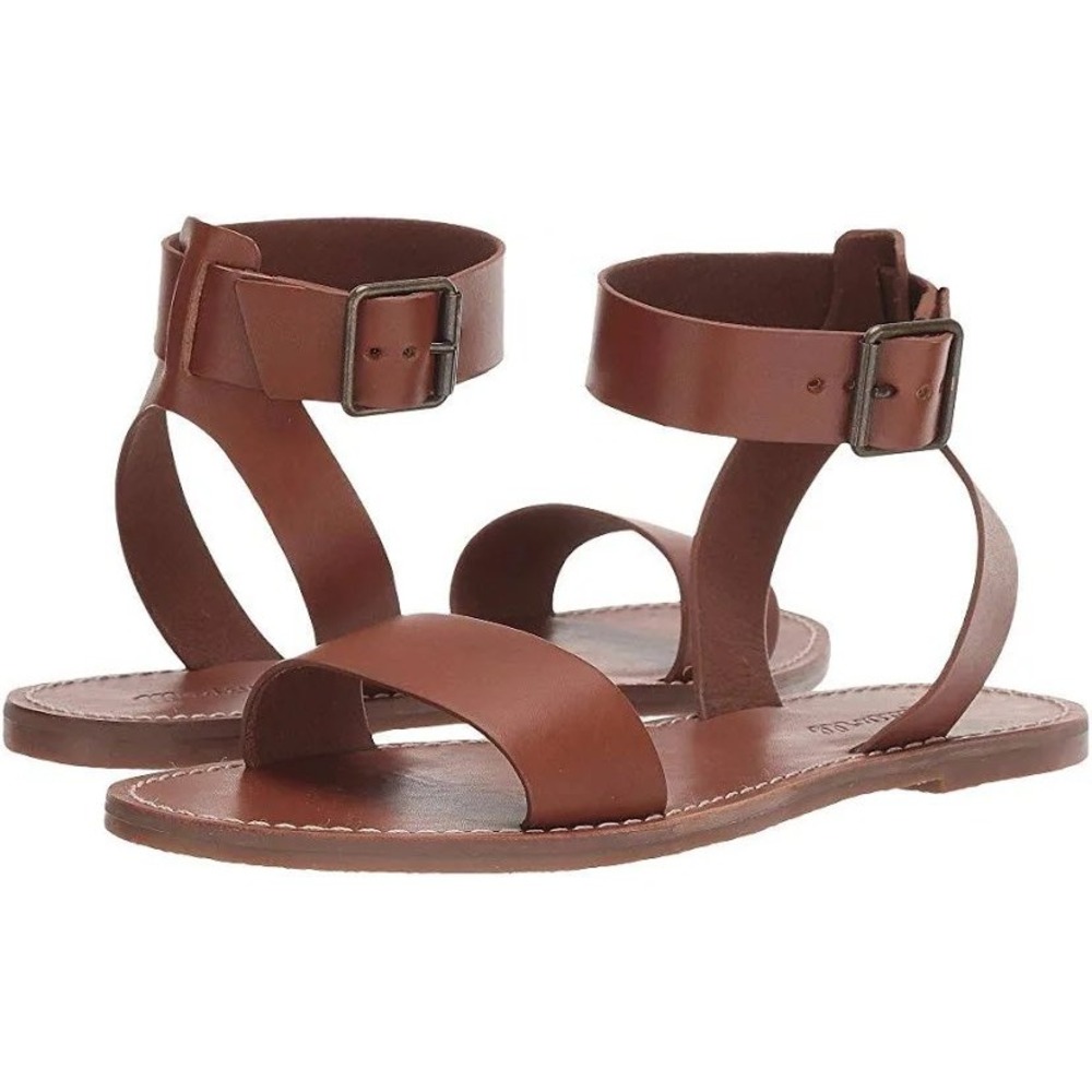 Madewell The Boardwalk Ankle Strap Sandal In English Saddle